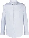Emporio Armani Logo Cotton Shirt With Button Cuffs In Multi