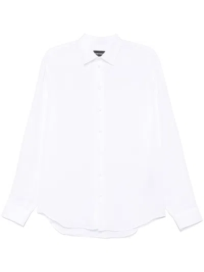 Emporio Armani Shirt Linen Collar Button-down In White