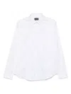 Emporio Armani Cotton Shirt With Button-down Collar And Curved Hem In White