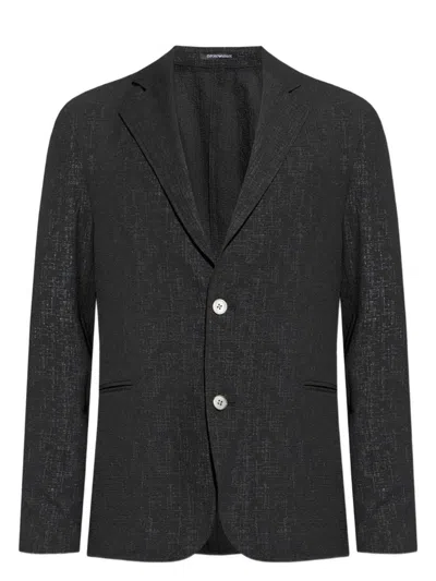 EMPORIO ARMANI MEN'S SINGLE-BREASTED BLAZER JACKET