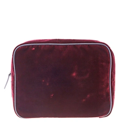 Emporio Armani Men's Sling Bag Velvet Clutch In Red