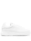Alexander Mcqueen Black Leather Sneakers With White Leather Heel Nd  Uomo 40 In White