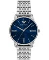 Emporio Armani Men's Stainless Steel Bracelet Watch 39mm In Silver
