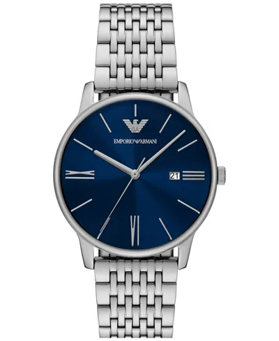 Emporio Armani Men's Stainless Steel Bracelet Watch 39mm In Silver