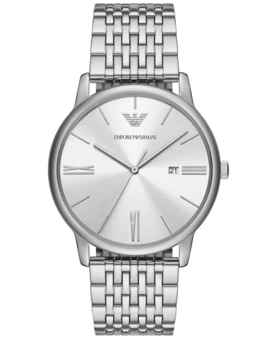 Emporio Armani Men's Stainless Steel Bracelet Watch 42mm In Silver-tone