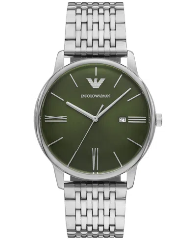 Emporio Armani Men's Stainless Steel Bracelet Watch 42mm In Silver-tone