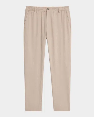 Emporio Armani Men's Stretch Gabardine Flat-front Trousers In Neutral
