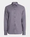 Emporio Armani Men's Stretch Poplin Geometric Sport Shirt In Fancy Purple