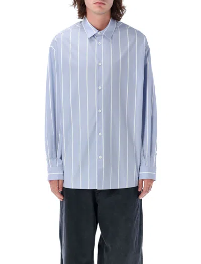 Emporio Armani Men's Striped Cotton Shirt In Light_blue_white_stripes