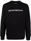 Emporio Armani Logo-print Crew-neck Sweatshirt In Black