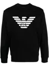 Emporio Armani Logo Print Modal Blend Sweatshirt In Black