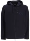 Emporio Armani Men's Logo Cotton Hoodie In Blue