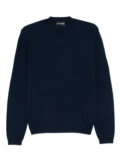 EMPORIO ARMANI MEN'S SWEATERS BLUE