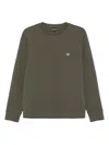 Emporio Armani Crewneck Sweatshirt In Cotton In Green