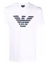 Emporio Armani White Crewneck T-shirt With Logo Embroidery On The Front In White