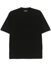 Emporio Armani Logo-embroidered Cotton Blend T-shirt In Black