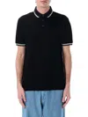 Emporio Armani Classic Piqué Polo Shirt With Polished Collar In Black