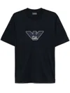 Emporio Armani Crew Neck Logo T-shirt In Blue