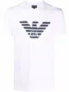 Emporio Armani White Crewneck T-shirt With Logo Embroidery On The Front In White
