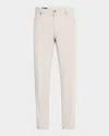 Emporio Armani Regular Fit Stretch Cannette Trousers In Silver