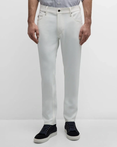 Emporio Armani Men's Textured 5-pocket Pants In Off White