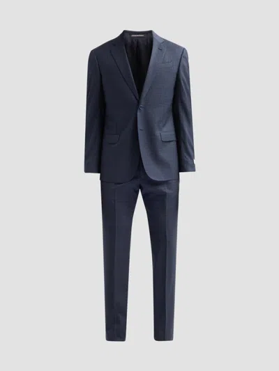 Emporio Armani Men's Textured Box Wool Single-breasted Suit In Blue