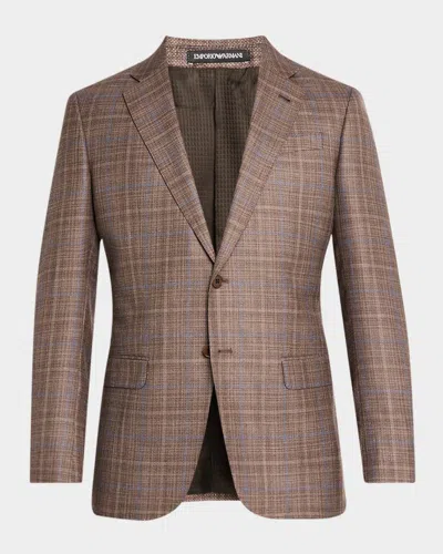 Emporio Armani Men's Textured Plaid Sport Coat In Multi