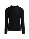 Emporio Armani Jacquard Wool And Silk Sweater In Black