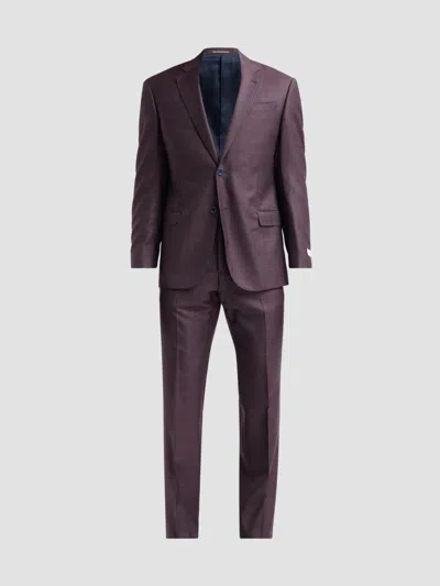 Emporio Armani Men's Textured Wool Single-breasted Suit In Purple
