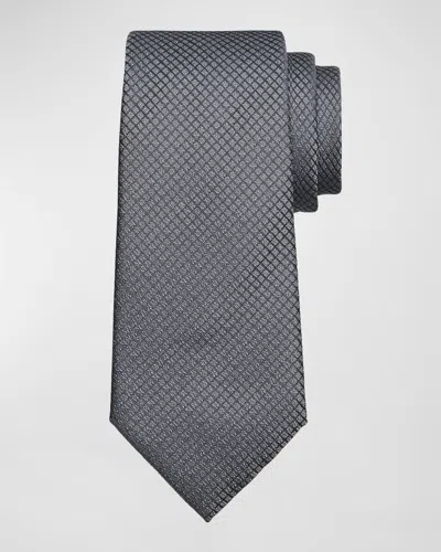 Emporio Armani Men's Tonal Jacquard Silk Tie In Grey