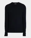 Emporio Armani Men's Tonal Jacquard Slim-fit Crewneck Sweater In Black