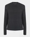 Emporio Armani Men's Tonal Jacquard Slim-fit Crewneck Sweater In Black