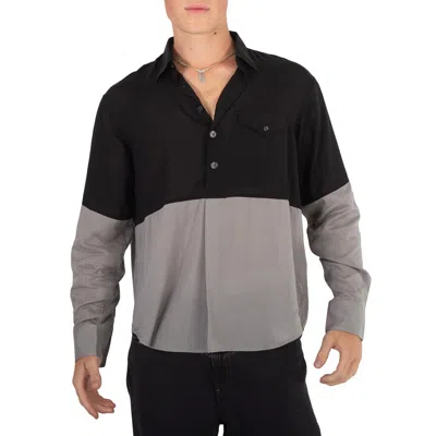 Emporio Armani Men's Two-tone Long-sleeved Shirt In Multi
