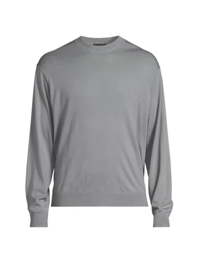 Emporio Armani Men's Virgin Wool Crewneck Sweater In Gray