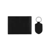 Emporio Armani Black Leather Wallet+keychain Set