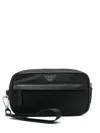 Emporio Armani Men's Logo Nylon Beuaty-case In Black