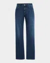 Emporio Armani Men's Washed Denim Five-pocket Pants In Grey