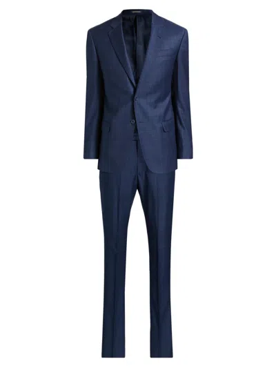 Emporio Armani Royal Blue Shadow Check Virgin Wool Suit