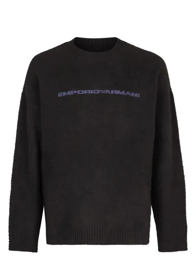 EMPORIO ARMANI MEN'S WOOL-BLEND CREW-NECK SWEATER