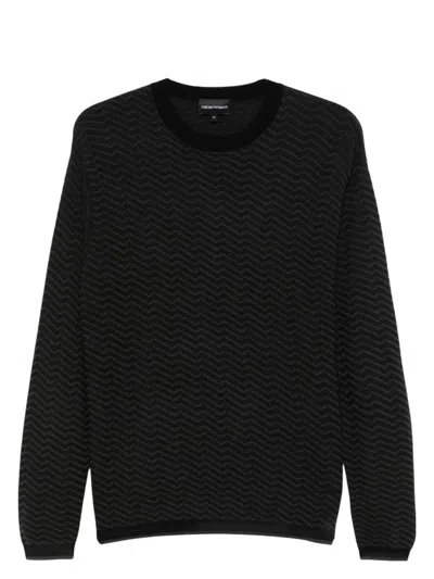 EMPORIO ARMANI MEN'S WOOL BLEND CREWNECK SWEATER