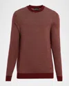 Emporio Armani Men's Wool Knit Jacquard Crewneck Sweater In Red