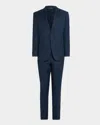 Emporio Armani Men's Wool Micro-houndstooth G Line Suit In Blue