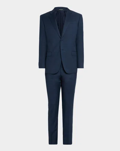 Emporio Armani Men's Wool Micro-houndstooth G Line Suit In Blue