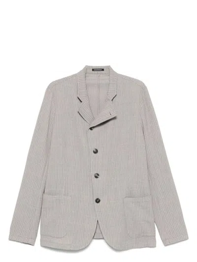 EMPORIO ARMANI MEN'S WOOL SINGLE-BREASTED BLAZER JACKET