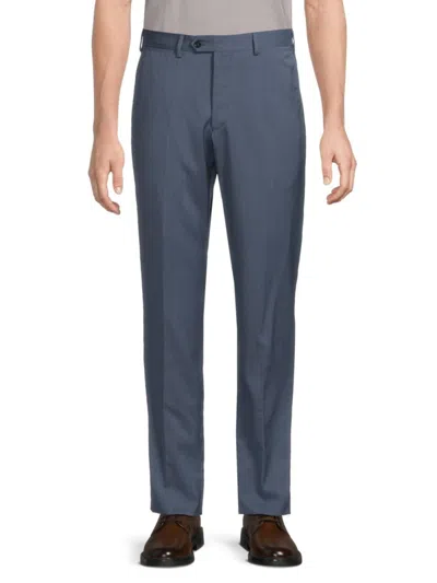 Emporio Armani Men's Wool Solid Straight-leg Trousers In Blue