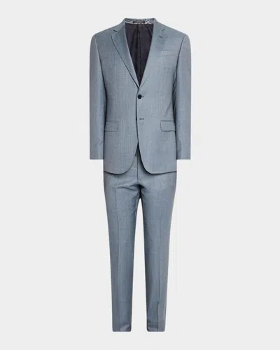 Emporio Armani Men's Wool-viscose Micro-dot Suit In Multi