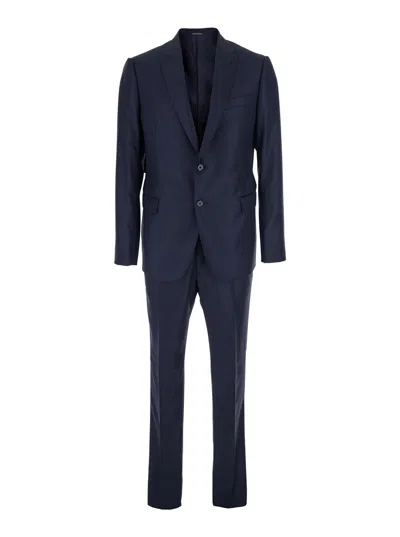 Emporio Armani Blue Peaked Lapel Suit