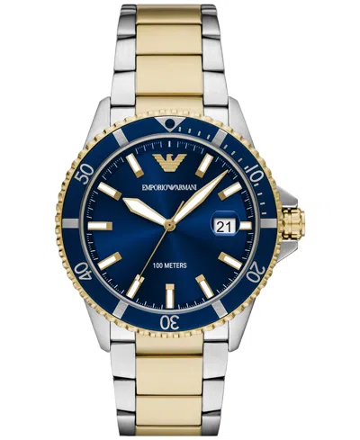 Emporio Armani Men's World Explorer Two-tone Stainless Steel Bracelet Watch 42mm