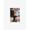 Emporio Armani Mens Ar.blu/ar.blu/armani Blu Branded Mid-rise Pack Of Three Stretch-cotton Briefs