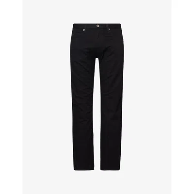 Emporio Armani Mens Black Beauty Regular-fit Straight-leg Denim Jeans